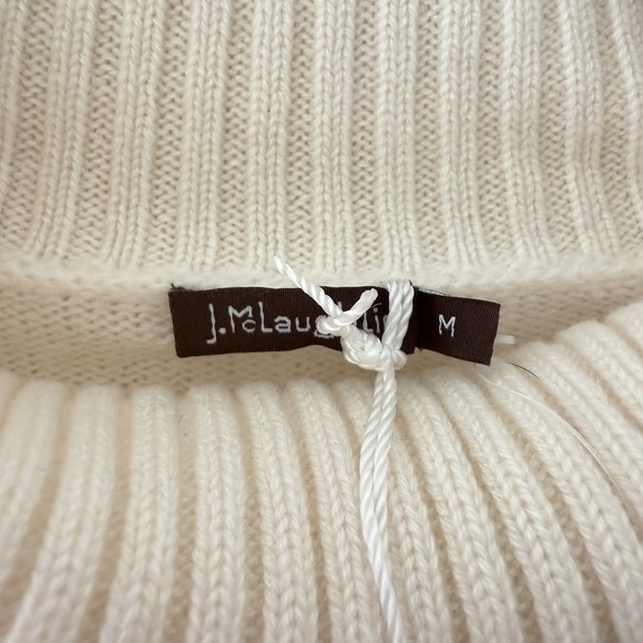 J.McLaughlin Women's Turtleneck Sweater Sz M Ivory Cashmere Minimalist NEW $398 - Picture 3 of 9
